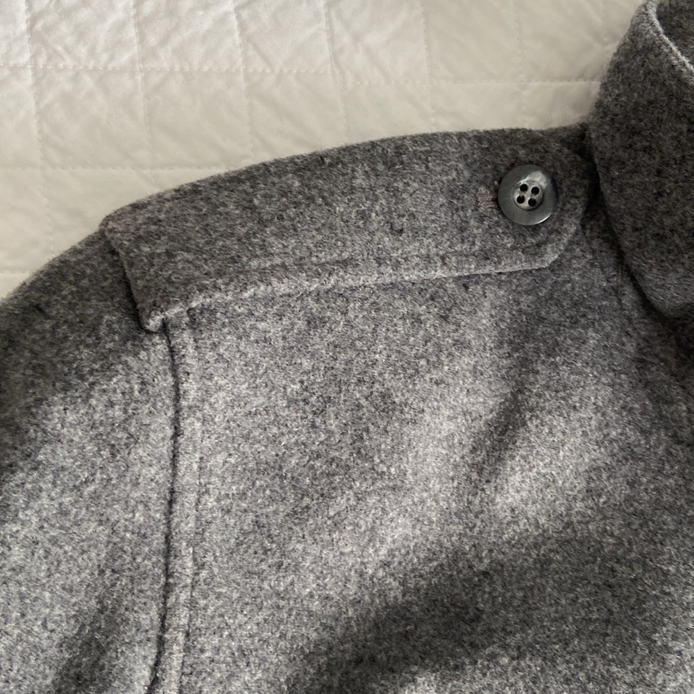 Emanuel Ungaro Tweed Wool Pea Coat Gray 10 or M - Picture 5 of 16